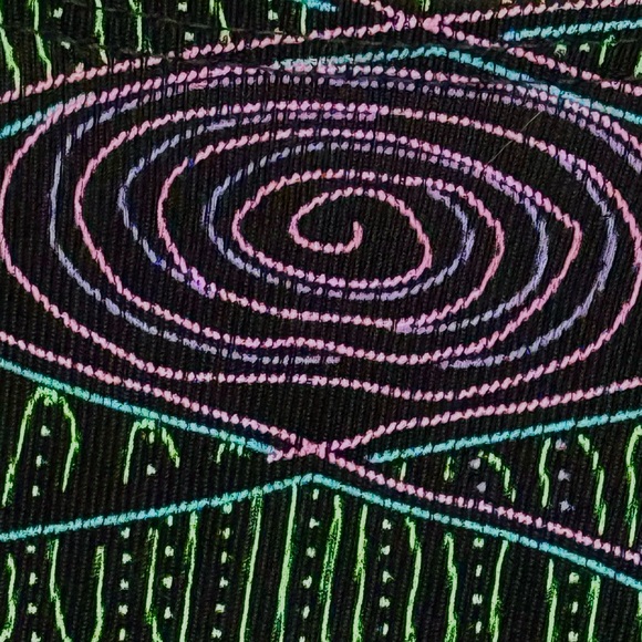 Vintage 80’s Slinky Top Elementz Black stretch Travel Women’s S 4 6 Geometric - Picture 3 of 4